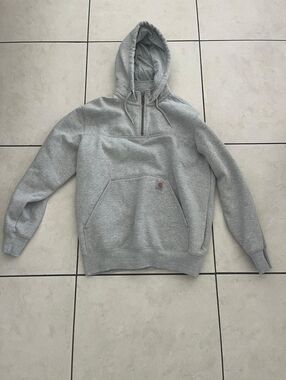 "Carhartt"  Classic Gray Hooded Pullover Sweatshirt - Men Used Like New